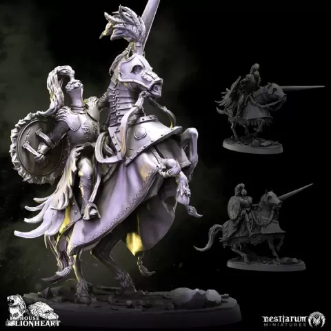 Lionheart Cavalry x3 | House Lionheart | Knights by Bestiarum Miniatures