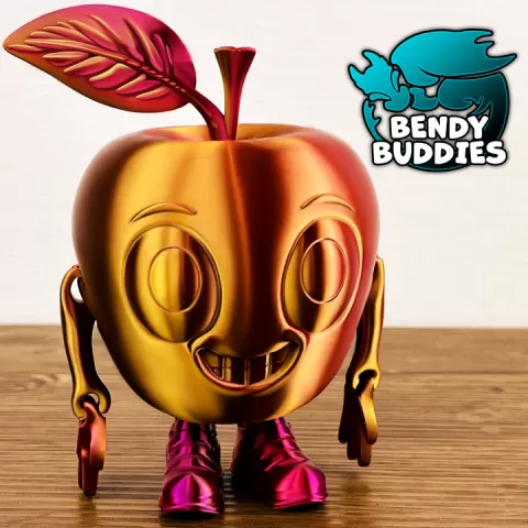 Applemo / Apple Articulated / Print-in-Place Fruit / Cute Tree Spirit / Fantasy World Beast by Bendy Buddies