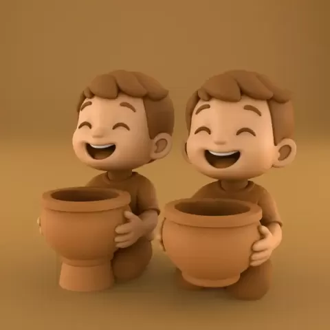 Joyful Boy Planter Container Dish STL