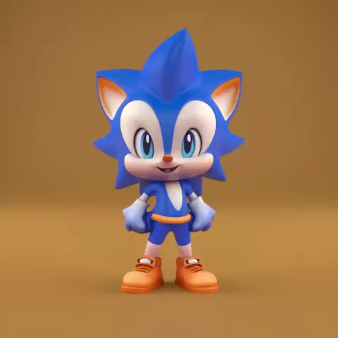 Cute Sonic The Hedgehog STL 3D Printable Model