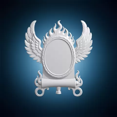 Phoenix Wing Scroll Frame 3D Print Model
