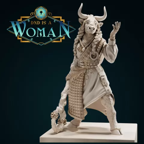 Minotaur Druid - Liosa Windhoof - 28/32mm and 75mm by DnD is a Woman