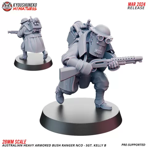 Sgt. Kelly B - Australian Heavy Armored Bush Ranger NCO ww2 by Kyoushuneko Miniatures