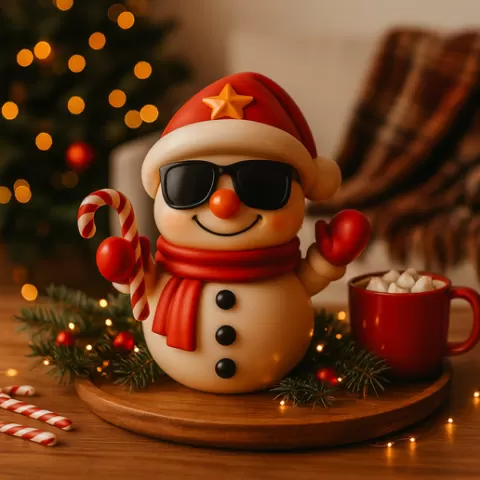 Cute Christmas Snowman , Festive Holiday Tabletop Decoration Winter Ornament,Christmas Gift