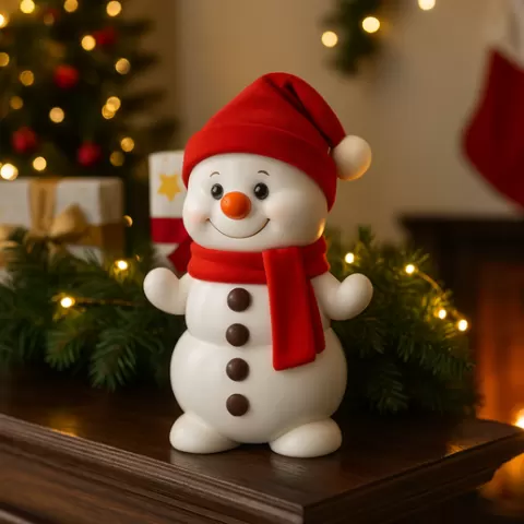Cute Christmas Snowman Figurine STL ,Easy Supportless Holiday Decoration 3D Print, Festive Winter Ornament for Home & Tabletop, Gift Idea