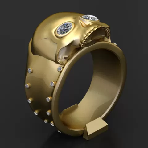 skull faces ring 3d printable model