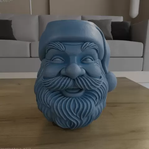 Smiling Santa Head Planter Candy Container STL