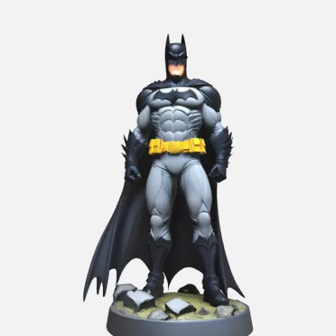 Dark Vigilante Knight Statue – Heroic Caped Figure STL for 3D Printing, Comic-Inspired Collectible Model | Batman