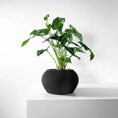 The Melfi Planter Pot with Drainage Tray & Stand: Modern and Unique Home Decor for Plants and Succulents | STL File by MODERN MACHINE