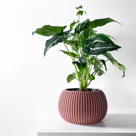 The Surno Planter Pot with Drainage Tray & Stand: Modern and Unique Home Decor for Plants and Succulents | STL File by MODERN MACHINE
