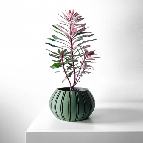 The Ovire Planter Pot with Drainage Tray & Stand: Modern and Unique Home Decor for Plants and Succulents | STL File by MODERN MACHINE