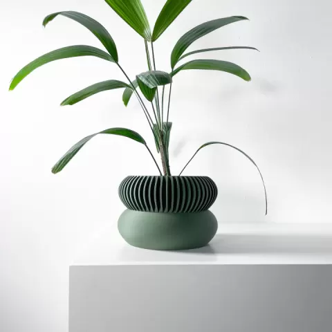 The Elomi Planter Pot with Drainage | Tray & Stand Included | Modern and Unique Home Decor for Plants and Succulents | STL File by MODERN MACHINE