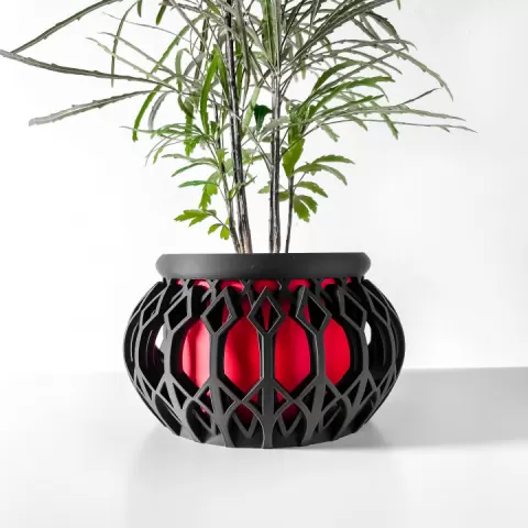 The Vyre Planter Pot & Orchid Pot Hybrid with Drainage Tray: Modern and Unique Home Decor for Plants and Succulents by MODERN MACHINE