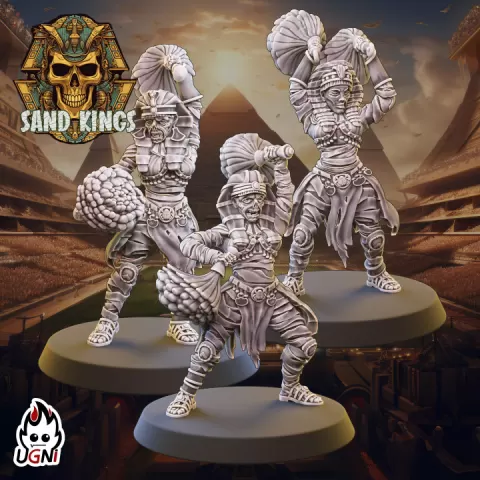 Fantasy Football - Cheerleader x3 - Sand Kings by UGNI Miniatures