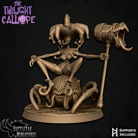Clowntrick Harlequin on Chatterball (Pin-up Figure) by Battle Yak Miniatures