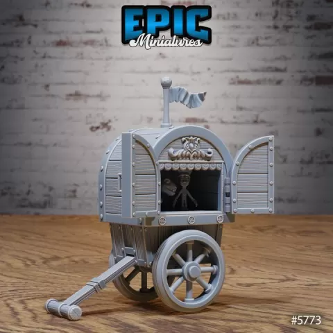 Mobile Theater Cart V1 / Carnival Environment / Funfair Attraction Items / Circus Decoration / Fairground Equipment / Carousel Area Theme / Amusement Park Encounter by Epic-Miniatures