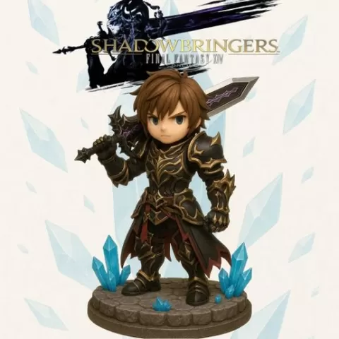 Warrior of Darkness from Final Fantasy XIV (14), 3 Stls (Warrior of Darkness with base, baseless and special crystal base)
