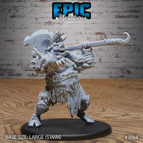 Boar Folk Outlaw Mockery / Wereboar Bandit / Evil Horned Humanoid / Bulky Shapechanger / Pig Warrior / Forest Encounter by Epic-Miniatures