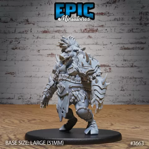Boar Folk Outlaw / Wereboar Bandit / Evil Horned Humanoid / Bulky Shapechanger / Pig Warrior / Forest Encounter by Epic-Miniatures