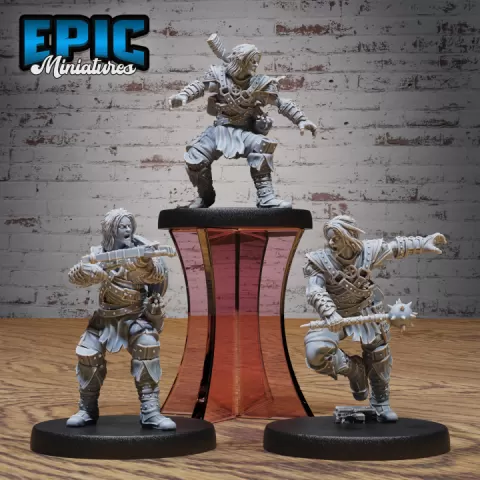 Young Bandit Set / Rogue Warrior / Ruthless Male Trickster / Evil Criminal Villager / Robber Clan by Epic-Miniatures