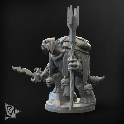 Warlock turtle of The Great Old One (25mm base & 75mm Scale) by Dungeons of the Multiverse