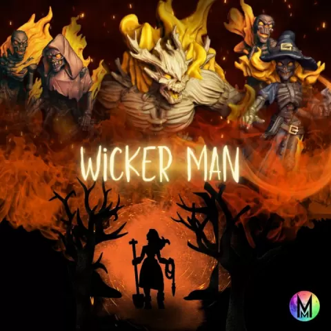 Halloween Set - Wickerman Halloween Adventure ( flaming skeletons Halloween ) Halloween Set by Moonlight Minis- Christine Van Patten