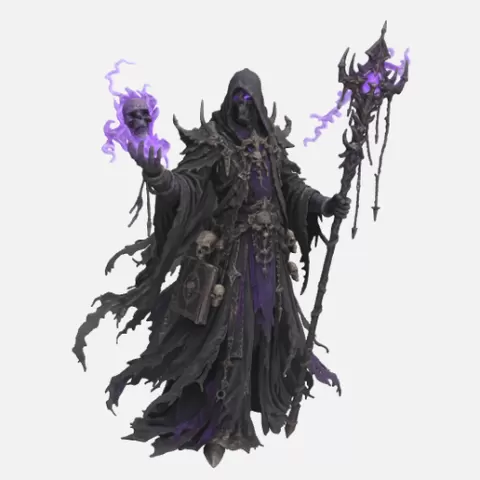 Shadow Sorcerer STL | Dark Fantasy Mage Figure for Dioramas & Display "fantasy series"