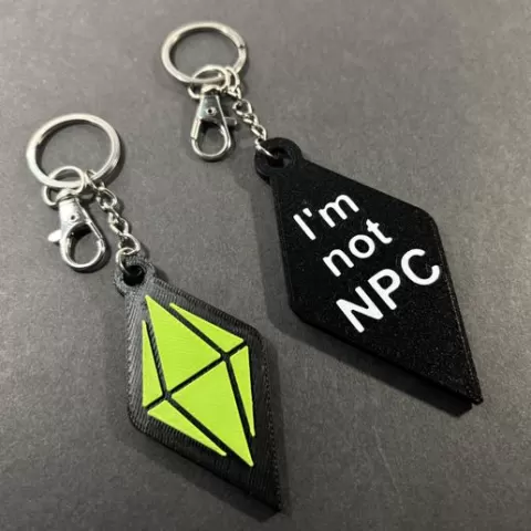 Funny Gamer Keychain STL | I’m Not NPC 3D Print File | The Sims Inspired Design | Digital Download
