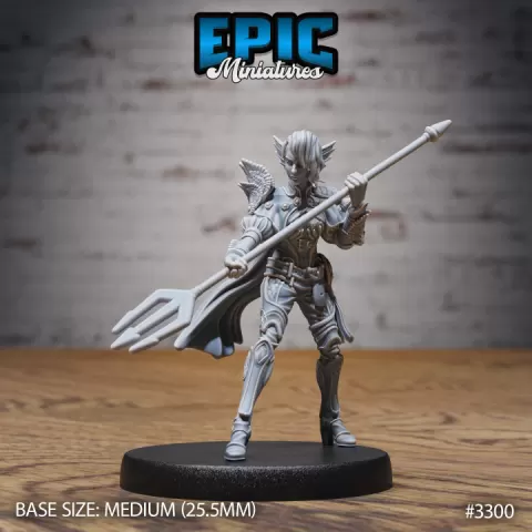 Triton Female Trident / Sea Guard / Water Lord / Aqua Folk / Underwater Warrior / Ocean Encounter by Epic-Miniatures