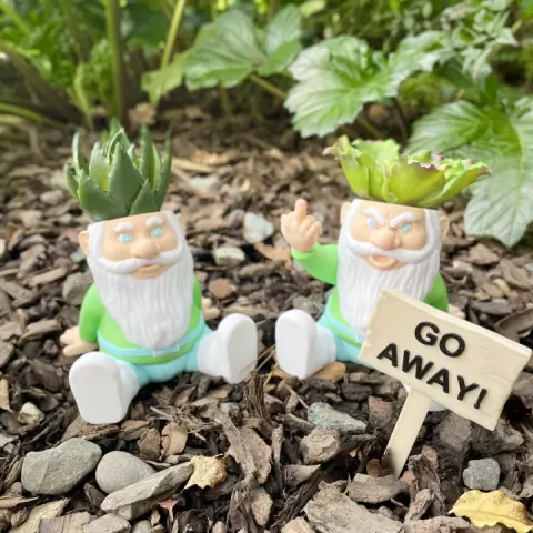 SET OF GARDEN GNOMES (RUDE AND NICE) - EASY PRINT - COLOR PRINT by IK3D