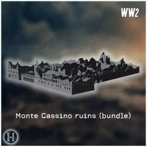 Monte Cassino ruined abbaye pack No. 1 - World War Two Second WWII Western campaign USA UK Germany by Hartolia Miniatures