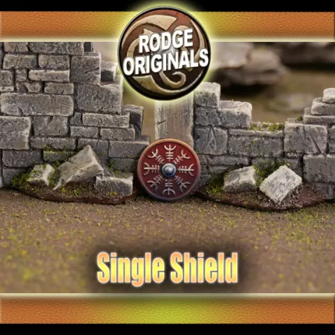 Viking Shield with Helm of Awe Design by Rodge Originals