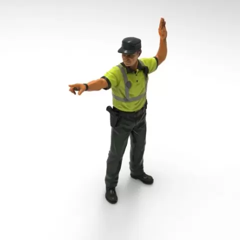 Traffic Police Directing Traffic with Arms 1/32 Scale – Urban Control Figure for Diorama