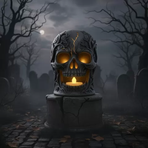 Gothic Skull Candle Holder STL