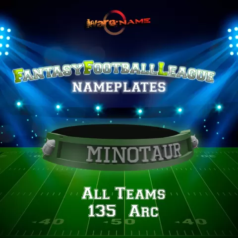 Fantasy Football League 2016 all teams nameplates 135° by Warg'Name