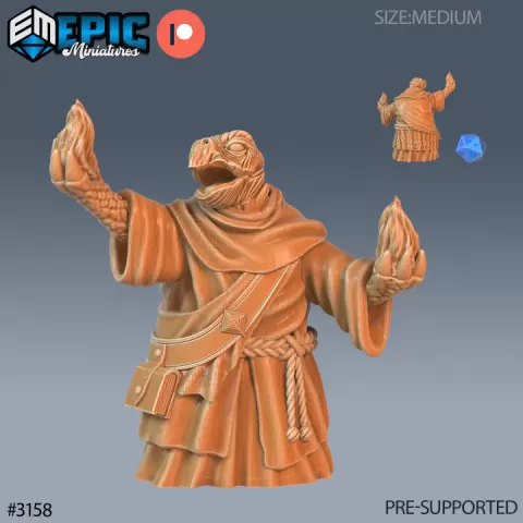 Turtle Folk Tribe Cleric / Tortoise Fighter / Aqua Villager / Male Water Humanoid Warrior / Ocean & Sea Encounter by Epic-Miniatures