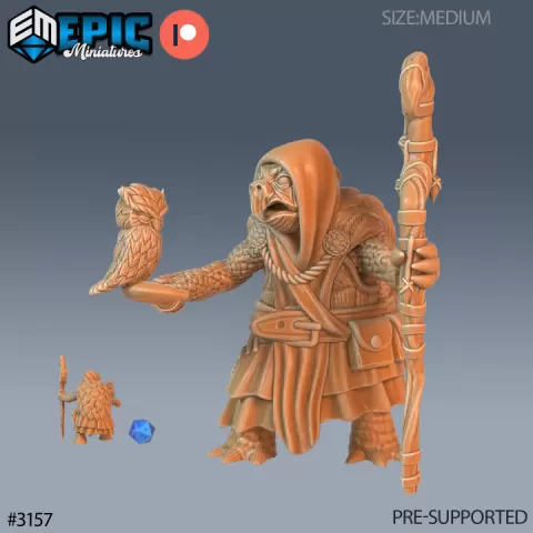 Turtle Folk Tribe Druid / Tortoise Fighter / Aqua Villager / Male Water Humanoid Warrior / Ocean & Sea Encounter by Epic-Miniatures