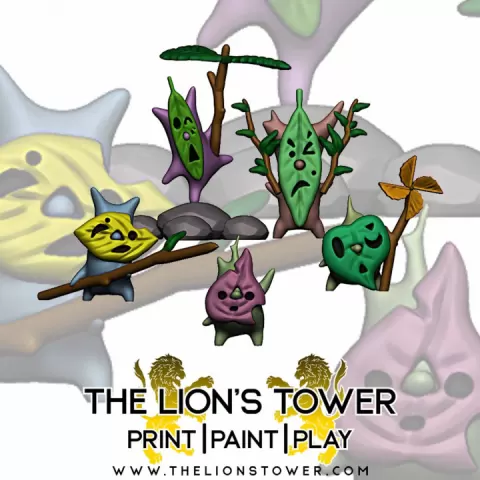 Forest Spirits set 3 (Set of 5 x small 32mm scale presupported miniatures) by The Lion's Tower Adventurers Guild
