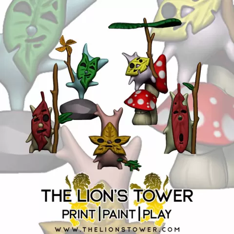 Forest Spirits set 1 (Set of 5 x small 32mm scale presupported miniatures) by The Lion's Tower Adventurers Guild