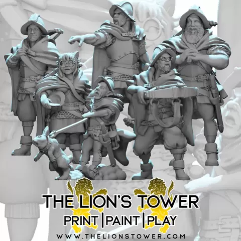 City Watch (2023) Set 1 (Set of 6 x 32mm scale presupported miniatures) by The Lion's Tower Adventurers Guild
