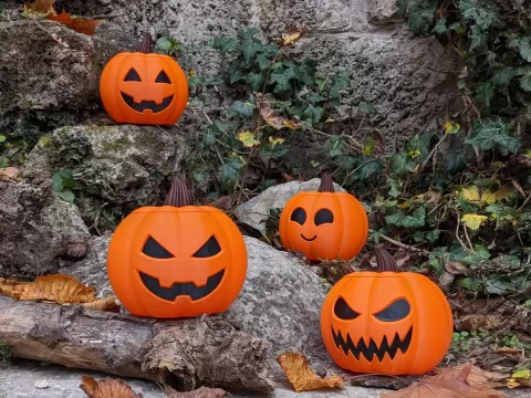 Vase mode Jack-o'-lantern - Halloween pumpkin lamp