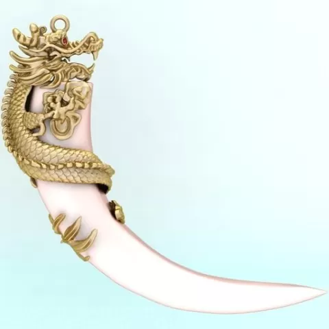 Dragon pendant - Feral pigs Fang - Bears claw - Tiger nails - N1007