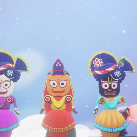 Lord Jagannath and Balabhadra and Subhadra (3D Printable Model of The Divine Trio)