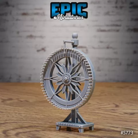 Dark Wheel Of Fortune / Carnival Environment / Funfair Attraction Items / Circus Decoration / Fairground Equipment / Carousel Area Theme / Amusement Park Encounter by Epic-Miniatures