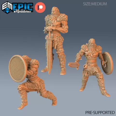 Barbarian Viking Warrior Set / Nordic Fighter / Male Norse Raider / Wildling / Arctic Guard by Epic-Miniatures