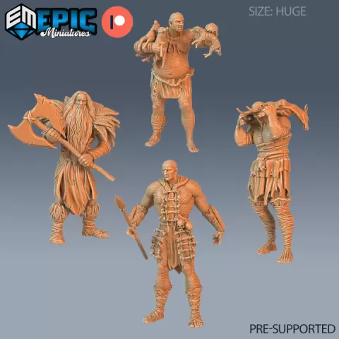 Jötunn Giant Tribe Set / Male Arctic Guard / Norse Warrior / Wildling / Viking Raider / Nordic Free Folk by Epic-Miniatures