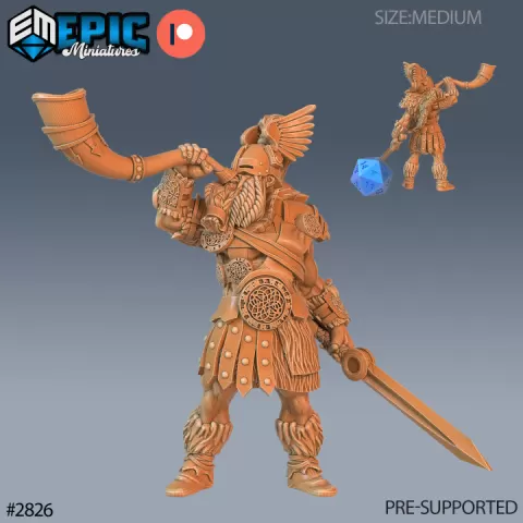 Norse God Heimdall Horn / Nordic Lord / Norse Warrior / Male Viking Raider / Wildling / Arctic Guard by Epic-Miniatures