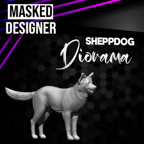 SHEEPDOG FIGURE DIORAMA