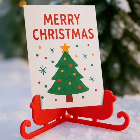 Christmas Sleigh Photo Holder 🎄🛷 | Christmas Sleigh Photo Holder - 3D printing without supports