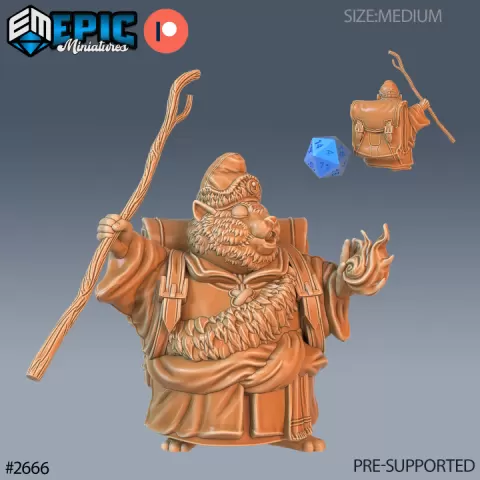Traveling Hamster Monk Magic / Rodent Tribe / Halfling Villager / Mysterious Humanoid / Wild Animal Warrior by Epic-Miniatures